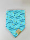 Over the Collar & Tie Dog Bandana-Blue Barkday Bandana-Birthday Bandana-Celebration Bandana-Personalized Dog Bandana-Customized Dog Bandana