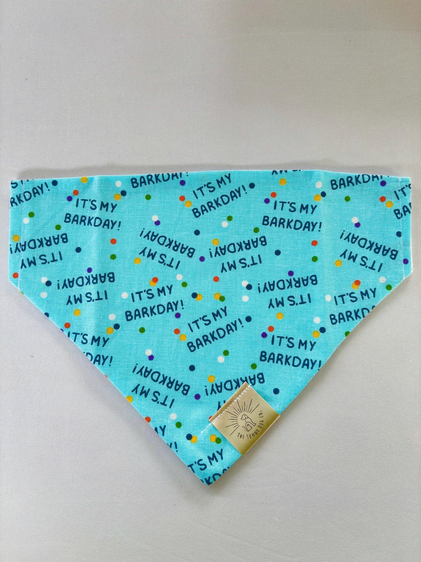 Over the Collar & Tie Dog Bandana-Blue Barkday Bandana-Birthday Bandana-Celebration Bandana-Personalized Dog Bandana-Customized Dog Bandana