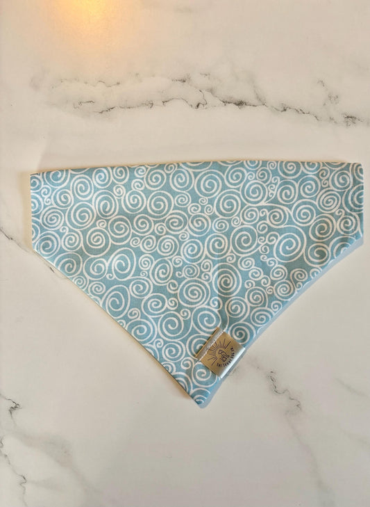 Over the Collar Dog Bandana-Ocean Swirl- Dog Mom Gift - Personalized Dog Bandana - Customized Dog Bandana-Summer Time-Beach Dog-Pool Day