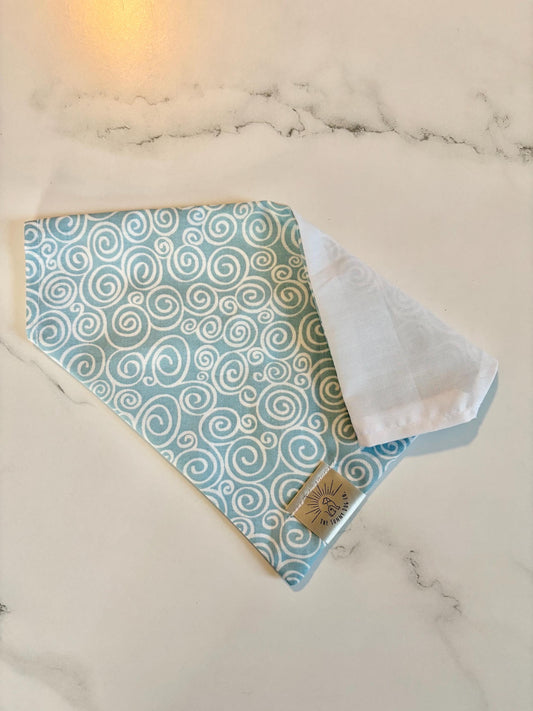 Over the Collar Dog Bandana-Ocean Swirl- Dog Mom Gift - Personalized Dog Bandana - Customized Dog Bandana-Summer Time-Beach Dog-Pool Day