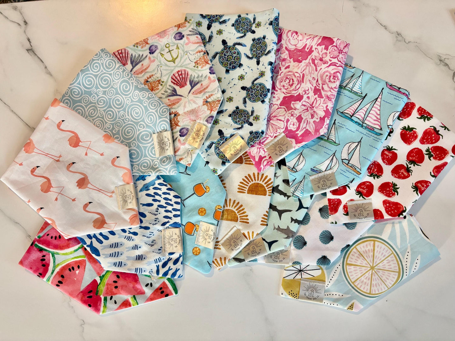 Over the Collar Dog Bandan-School of Fish- Dog Mom Gift - Personalized Dog Bandana-Summer Bandana-Ocean Bandana-Beach Day-Pool Day