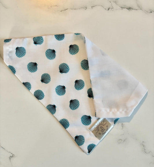 Over the Collar Dog Bandan-Shells- Dog Mom Gift - Personalized Dog Bandana-Summer Bandana-Ocean Bandana-Beach Day-Pool Day