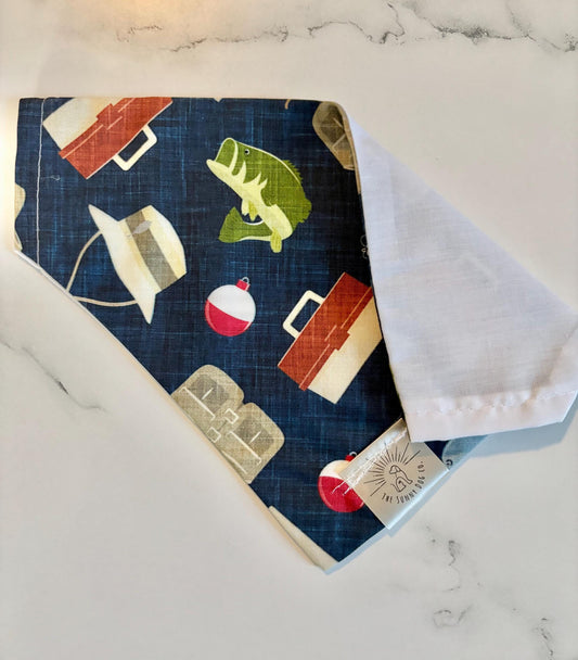 Over the Collar Dog Bandan-Fishing- Dog Mom Gift - Personalized Dog Bandana-Summer Bandana-Outdoor Bandana-Forest Bandana-Sport Fishing