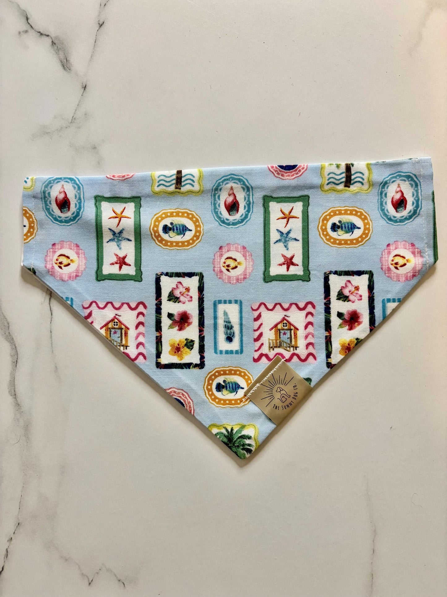 Over the Collar Dog Bandana-Vacation Vibes-Personalized Dog Bandana-Customized Dog Bandana-Dog Gift- Summer- Beach Day- Beach Dog