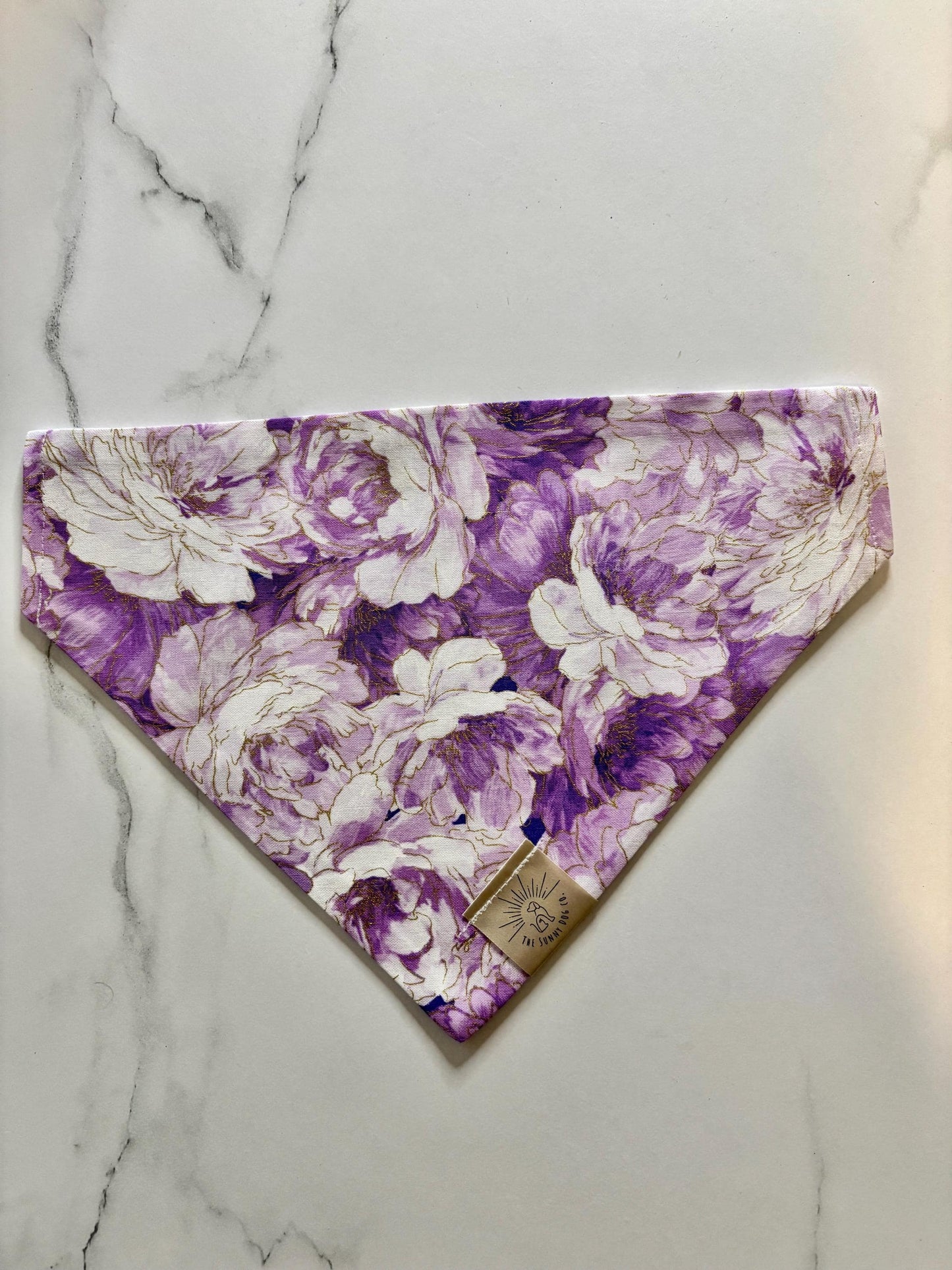 Over the Collar Dog Bandana-Purple Flower-Personalized Dog Bandana-Customized Dog Bandana-Dog Gift- Floral Bandana-Everyday Dog Bandana