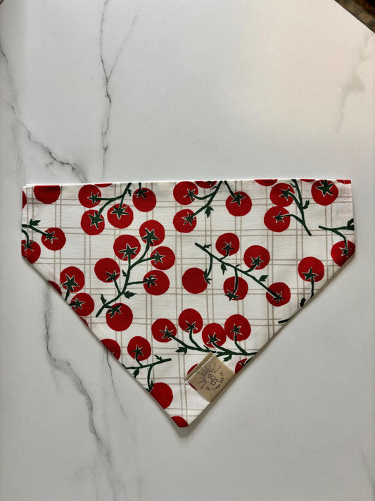 Over the Collar Dog Bandana-Tomato-Personalized Dog Bandana-Customized Dog Bandana-Summer- Floral-Springtime- Spring- Gardening