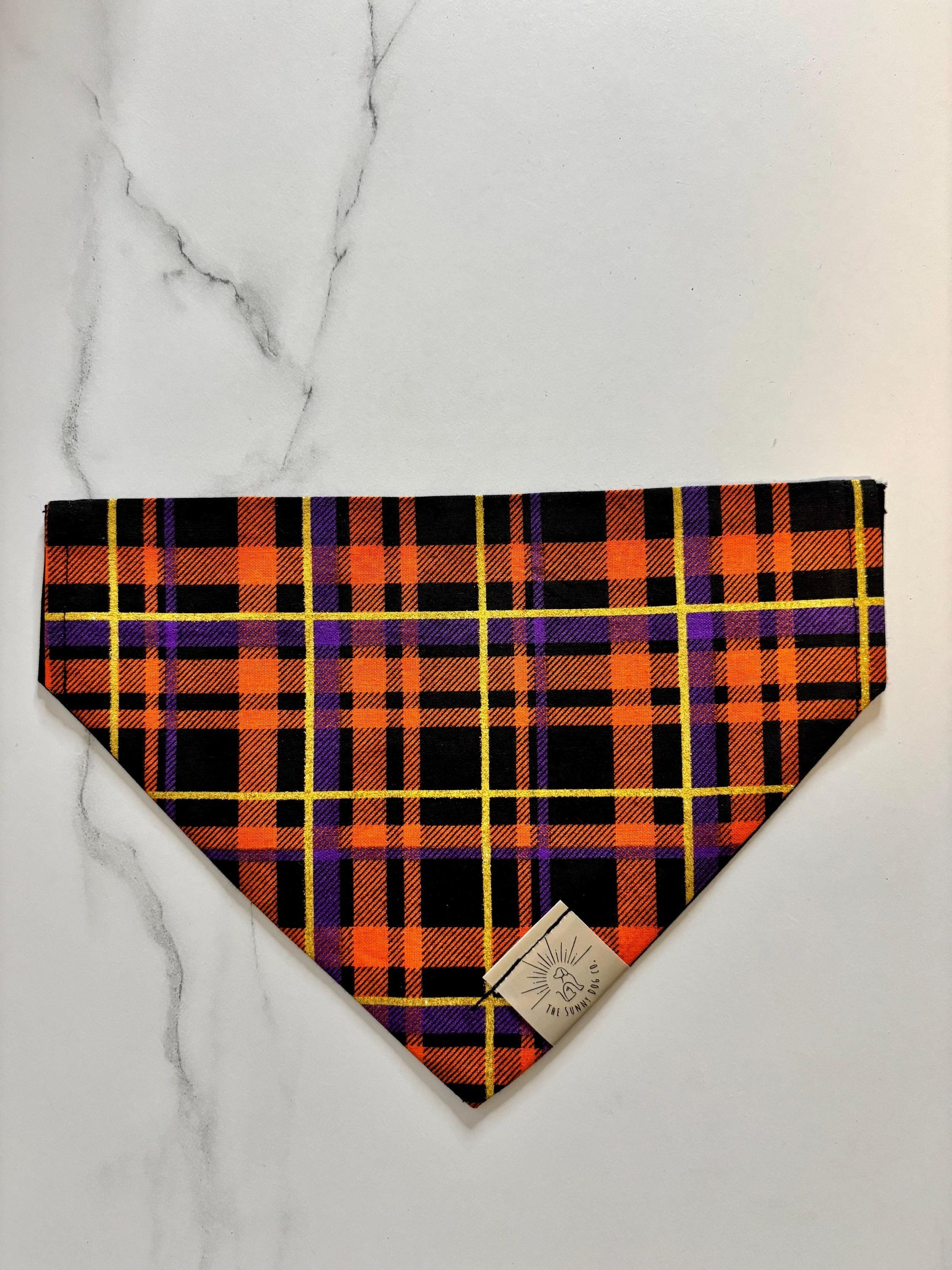 Over the Collar Dog Bandana-Halloween Plaid-Personalized Dog Bandana-Customized Dog Bandana-Dog Gift-Halloween Bandana-Fall Bandana-Spooky