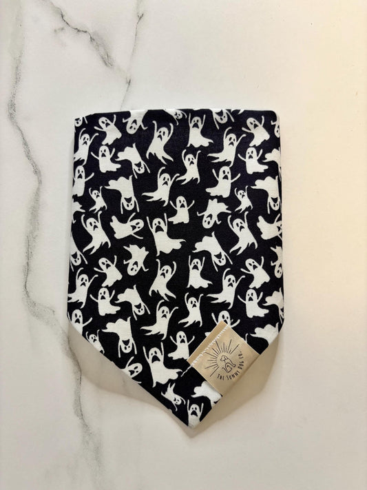 Over the Collar Dog Bandana-Ghost-Personalized Dog Bandana-Customized Dog Bandana-Dog Gift-Halloween Bandana-Fall Bandana-Spooky