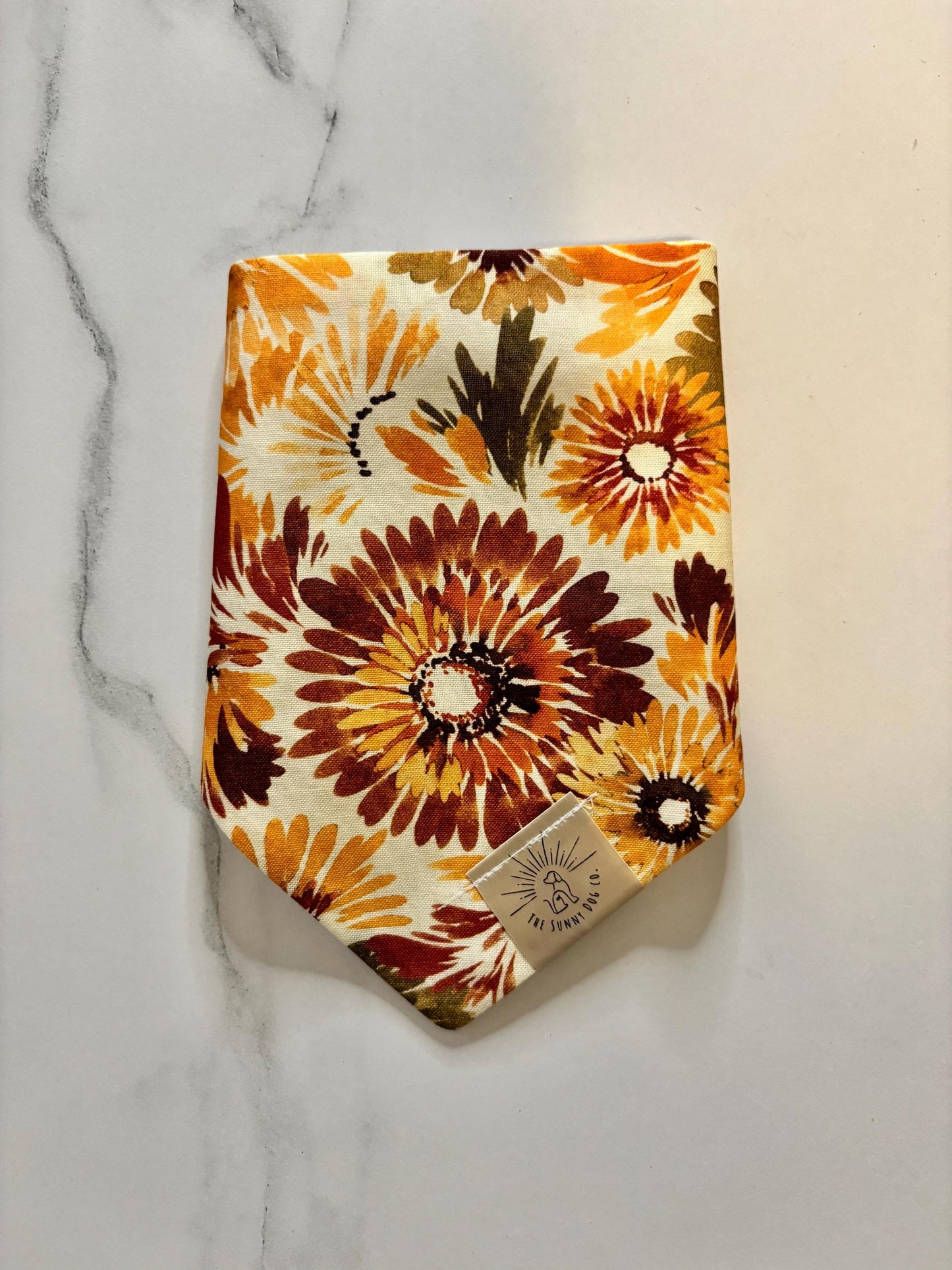 Over the Collar Dog Bandana-Autumn Floral-Personalized Dog Bandana-Customized Dog Bandana-Dog Gift-Thanksgiving Bandana-Fall Bandana