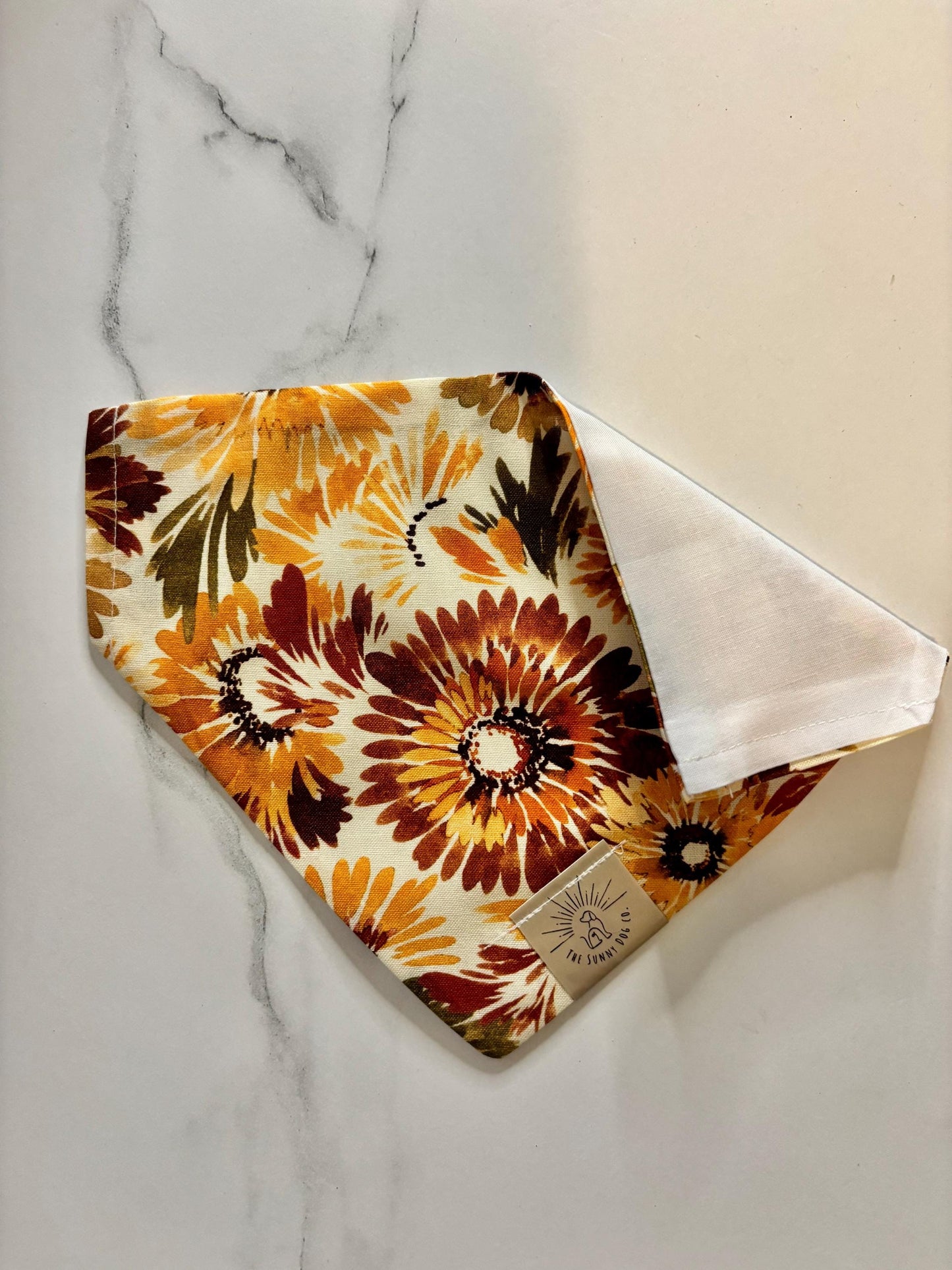 Over the Collar Dog Bandana-Autumn Floral-Personalized Dog Bandana-Customized Dog Bandana-Dog Gift-Thanksgiving Bandana-Fall Bandana