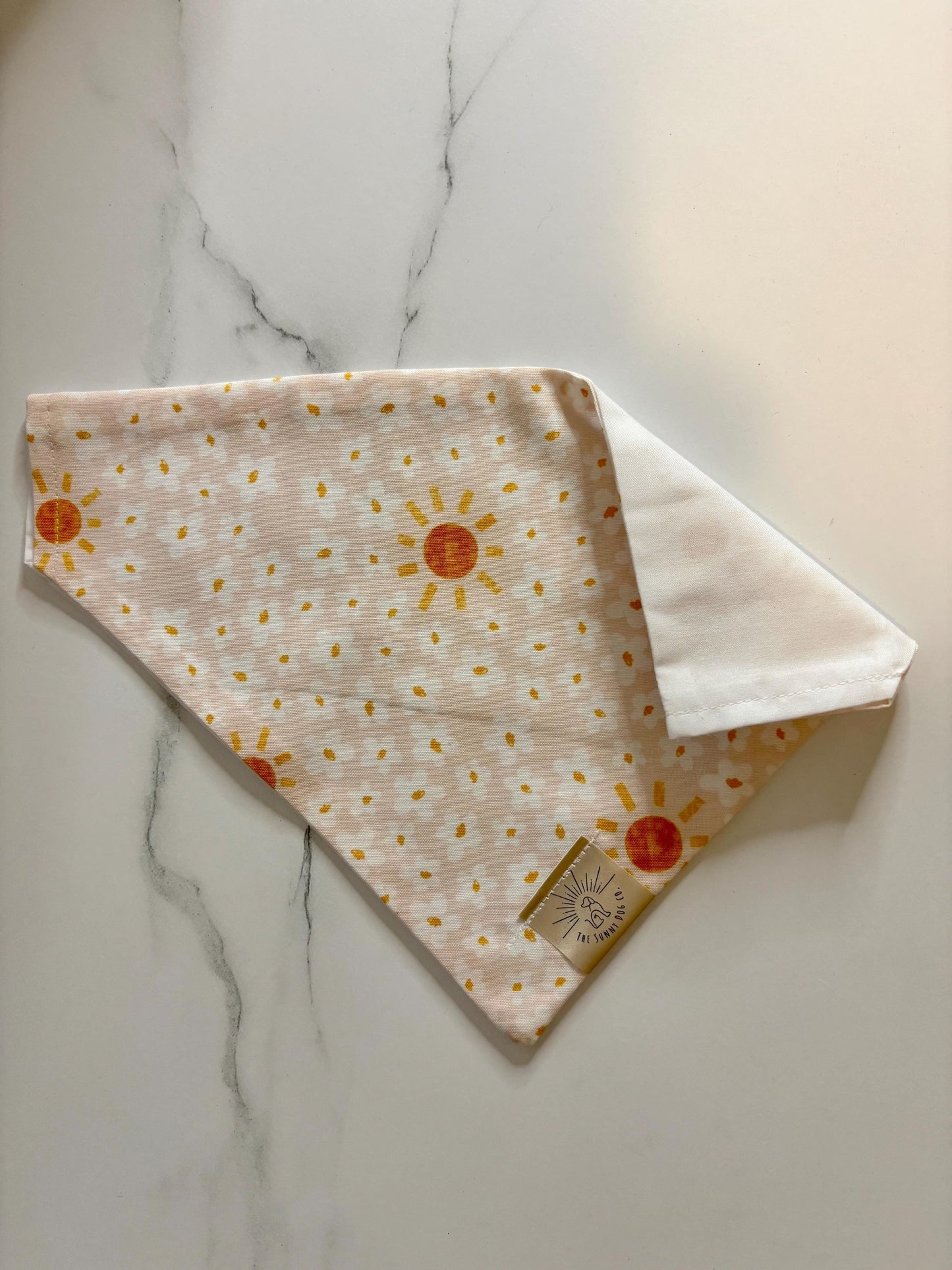 Sunshine Dog Bandana – Over-the-Collar, Personalized Print (Spring Shower Collection)