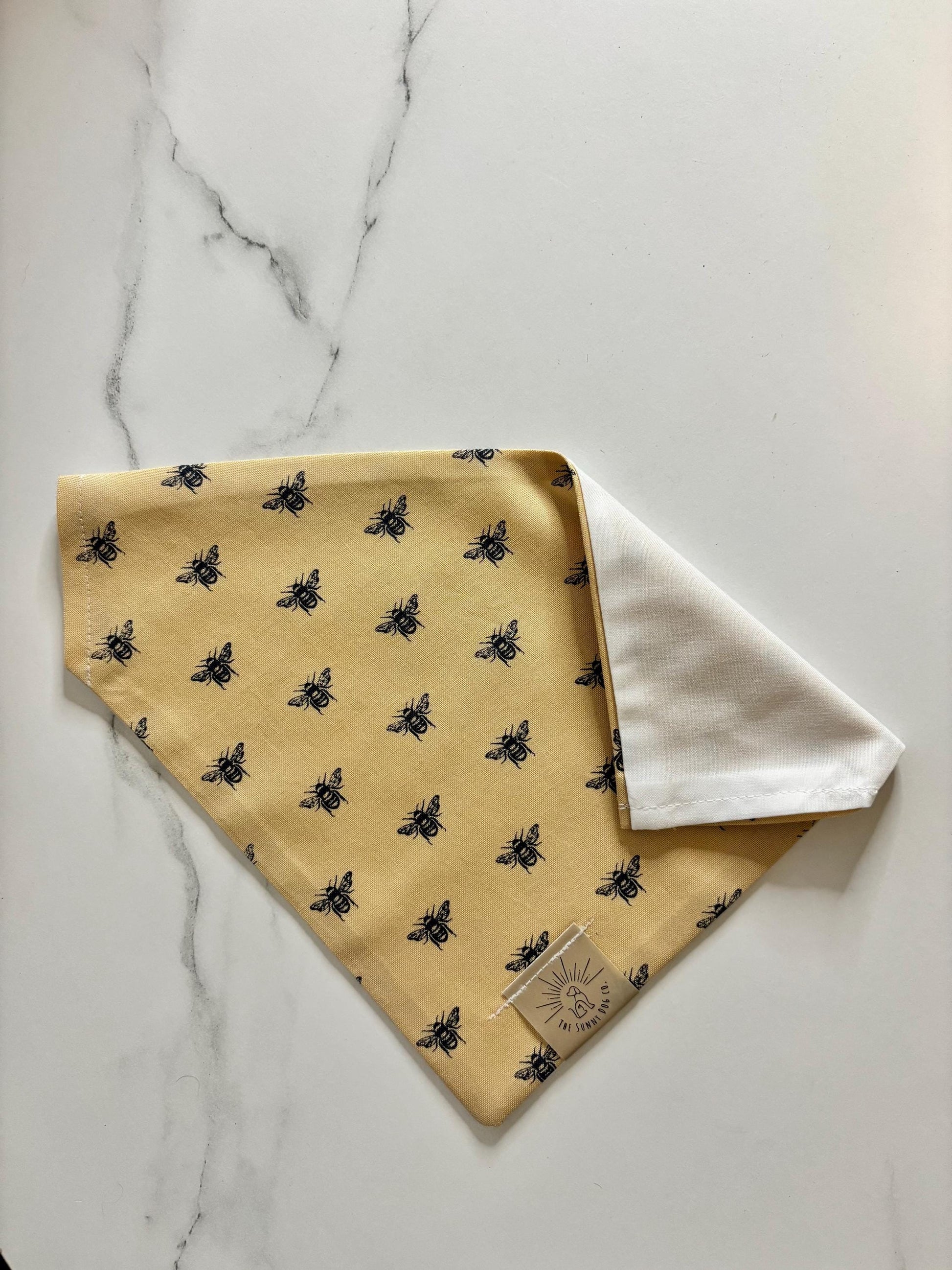 Over the Collar Dog Bandana-Bees-Personalized Dog Bandana-Customized Dog Bandana-Garden-Spring-Whimsical- Preppy- Dog Mom Gift