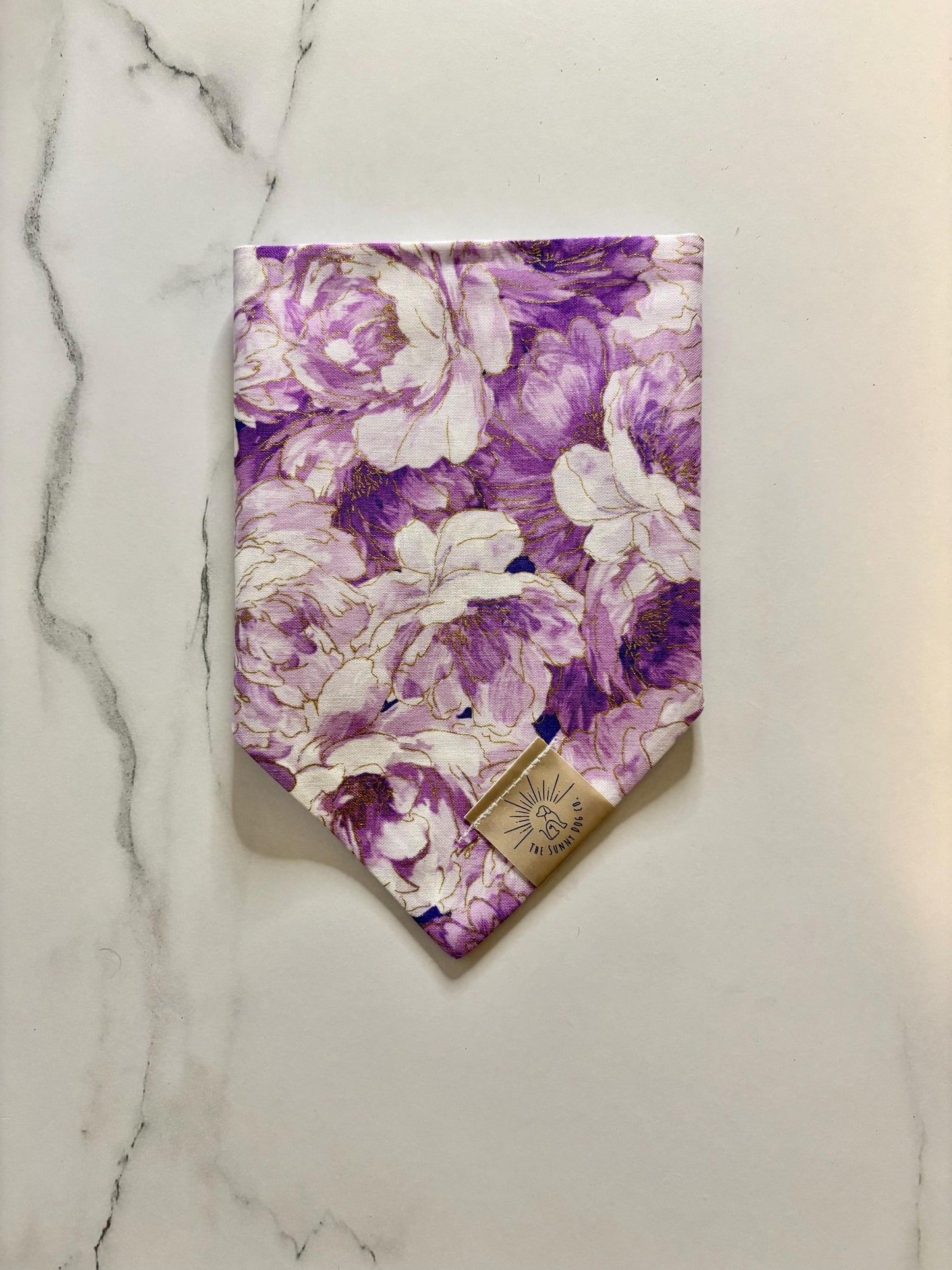 Over the Collar Dog Bandana-Purple Flower-Personalized Dog Bandana-Customized Dog Bandana-Dog Gift- Floral Bandana-Everyday Dog Bandana