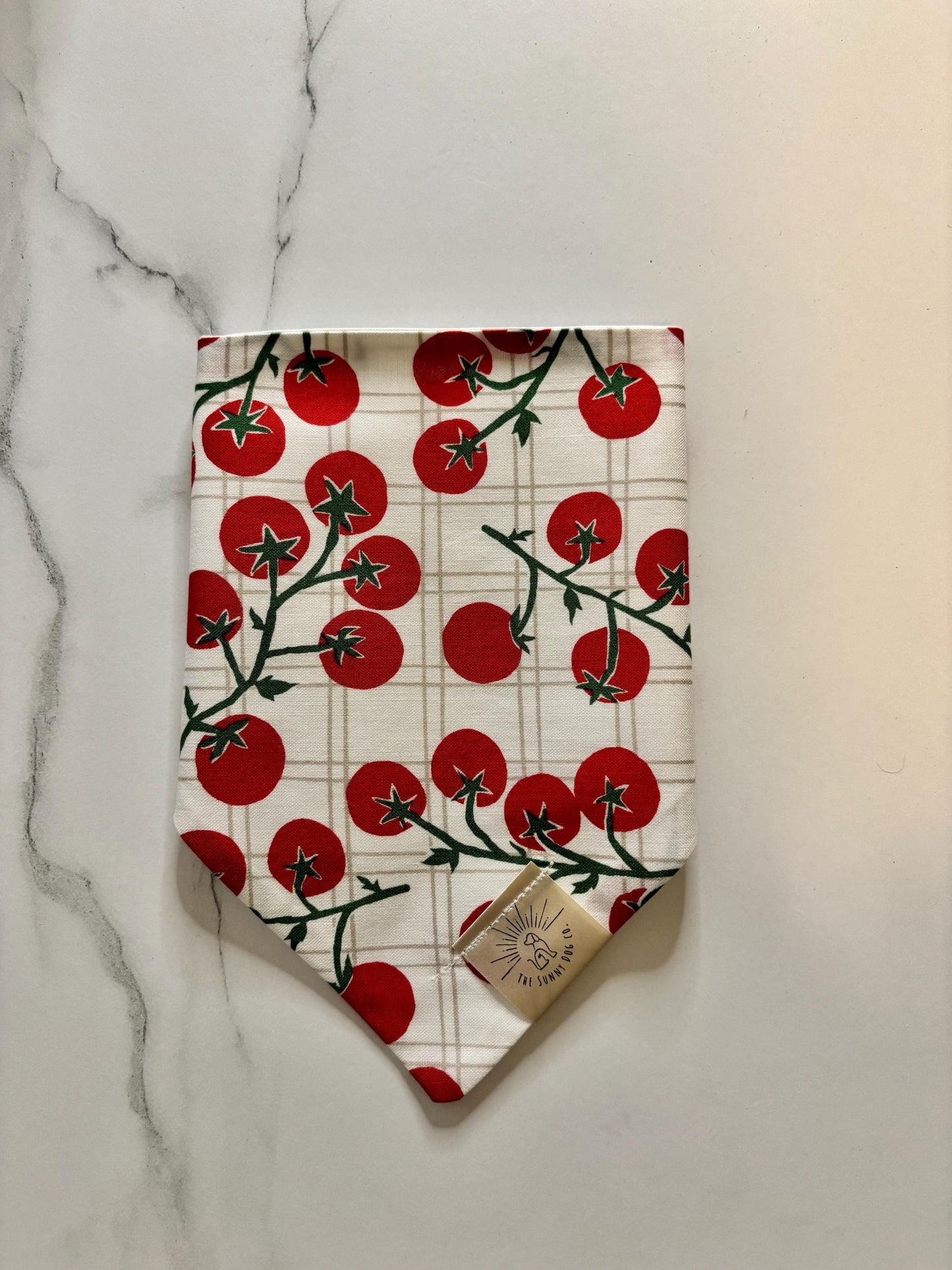 Over the Collar Dog Bandana-Tomato-Personalized Dog Bandana-Customized Dog Bandana-Summer- Floral-Springtime- Spring- Gardening