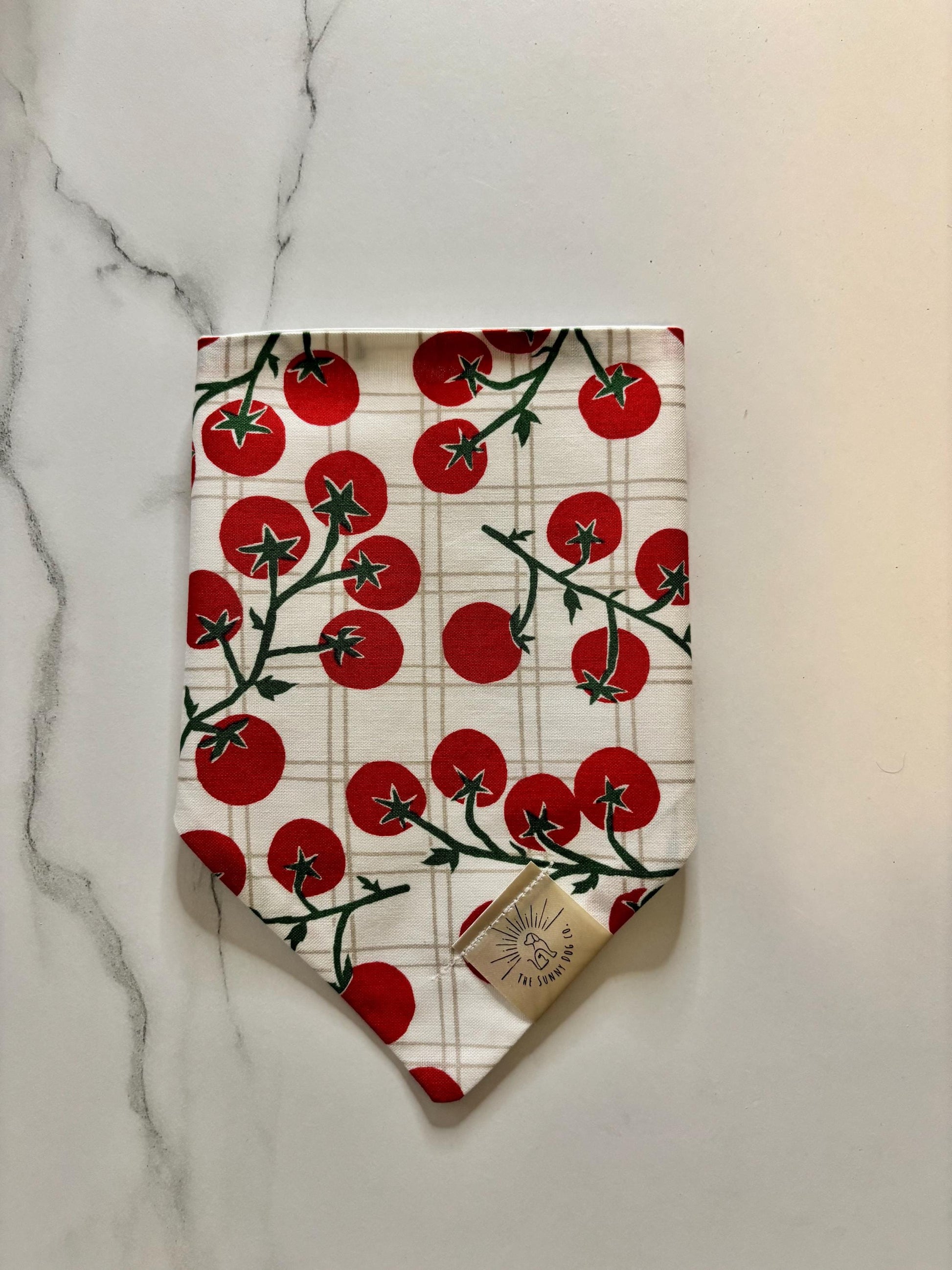 Over the Collar Dog Bandana-Tomato-Personalized Dog Bandana-Customized Dog Bandana-Summer- Floral-Springtime- Spring- Gardening