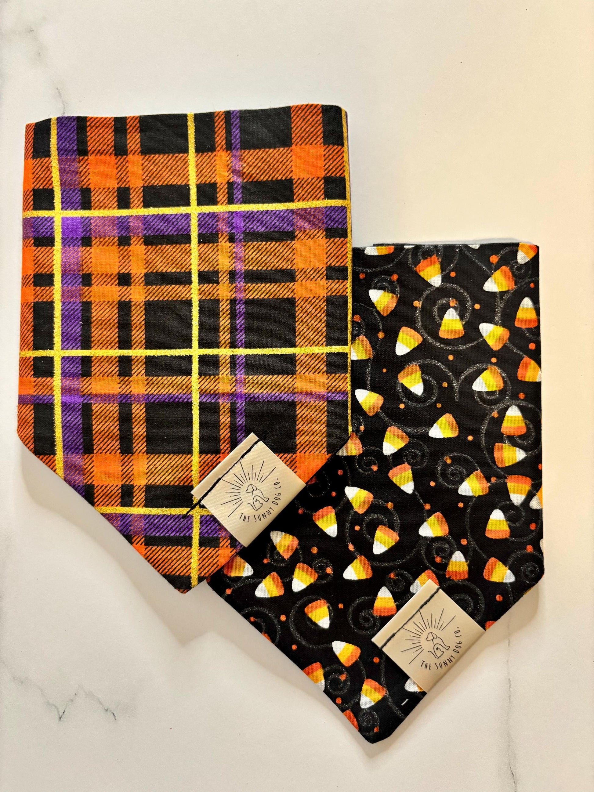 Over the Collar Dog Bandana-Halloween Plaid-Personalized Dog Bandana-Customized Dog Bandana-Dog Gift-Halloween Bandana-Fall Bandana-Spooky