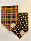 Over the Collar Dog Bandana-Halloween Plaid-Personalized Dog Bandana-Customized Dog Bandana-Dog Gift-Halloween Bandana-Fall Bandana-Spooky