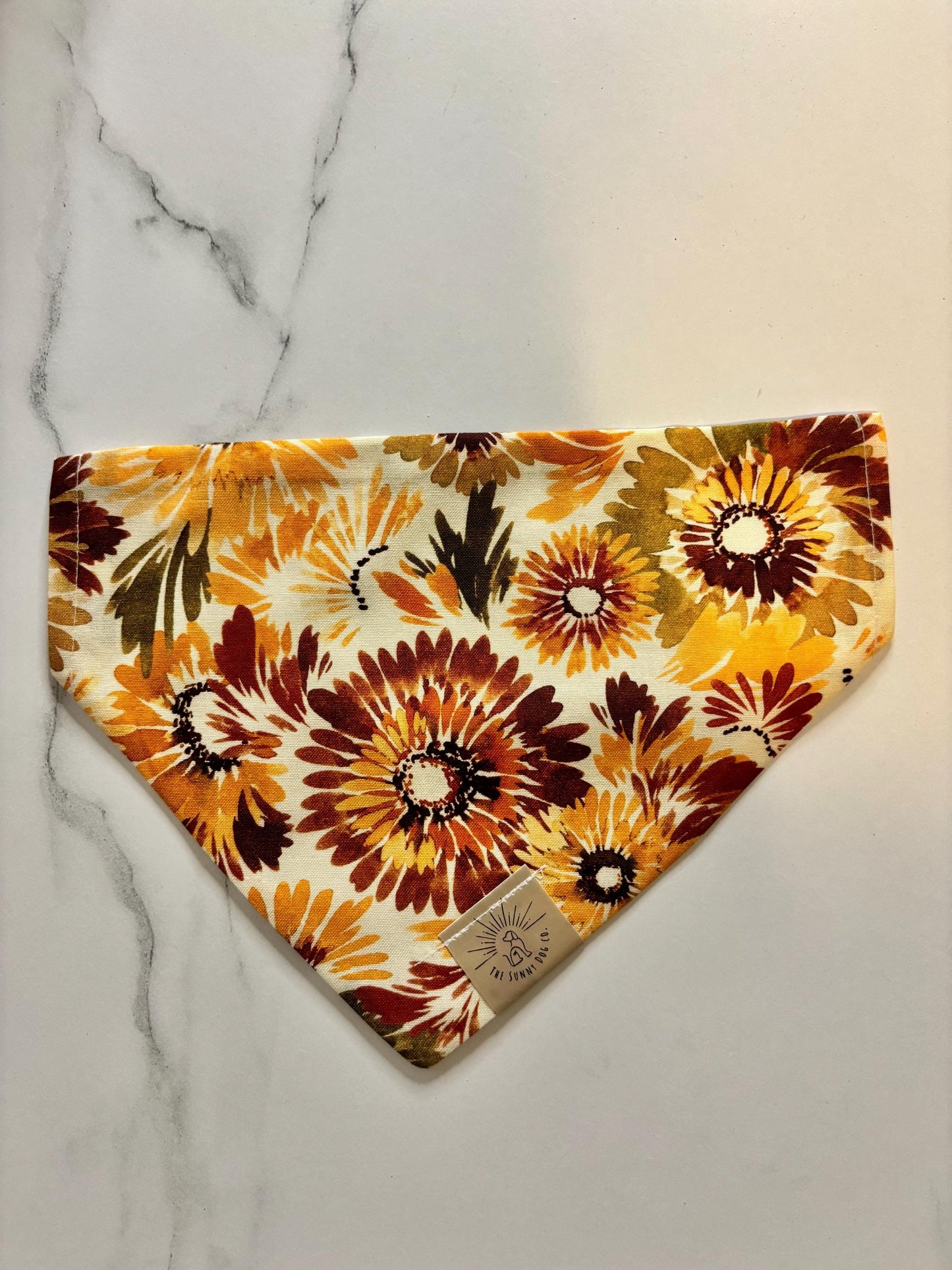Over the Collar Dog Bandana-Autumn Floral-Personalized Dog Bandana-Customized Dog Bandana-Dog Gift-Thanksgiving Bandana-Fall Bandana