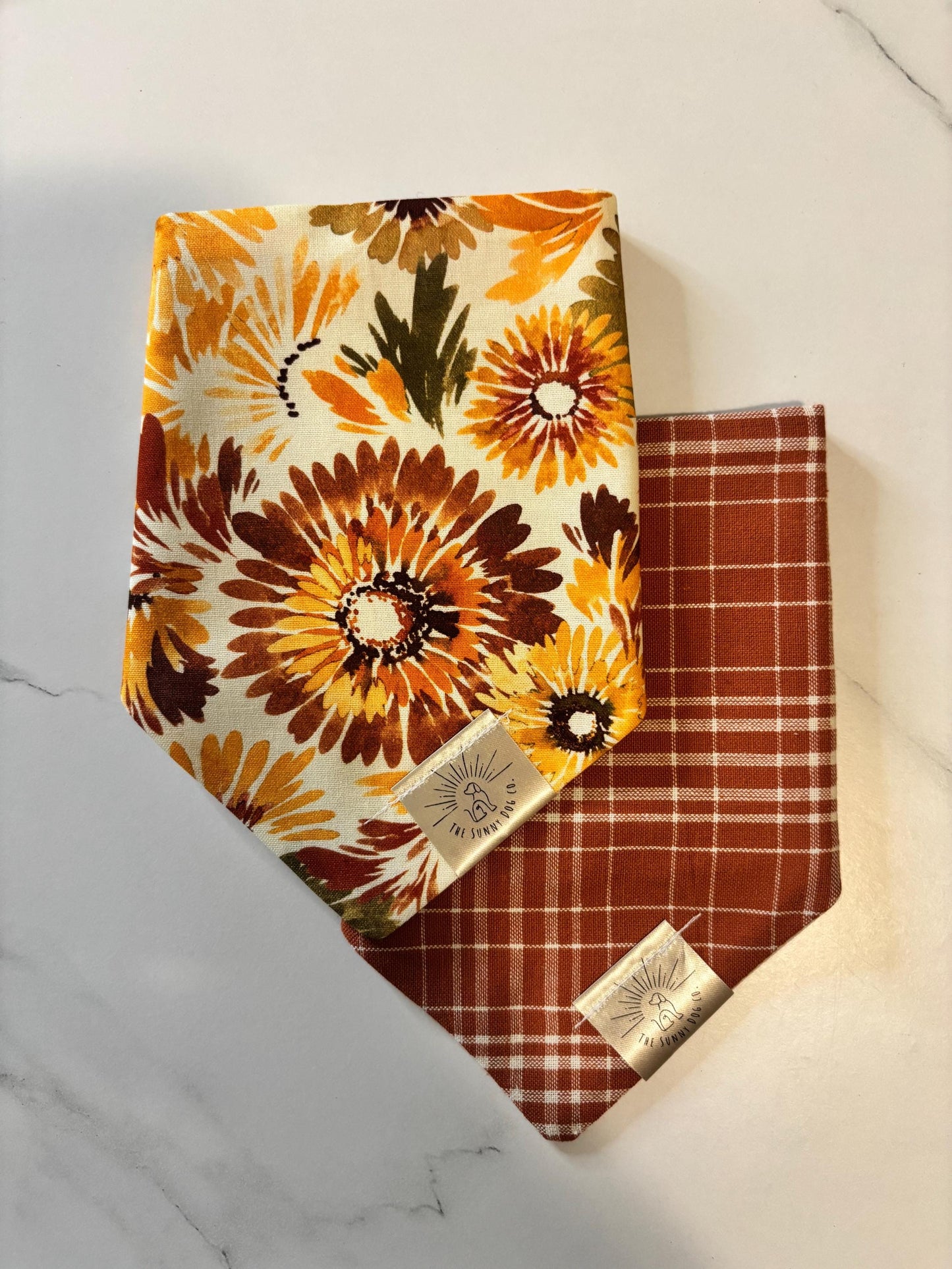 Over the Collar Dog Bandana-Autumn Floral-Personalized Dog Bandana-Customized Dog Bandana-Dog Gift-Thanksgiving Bandana-Fall Bandana