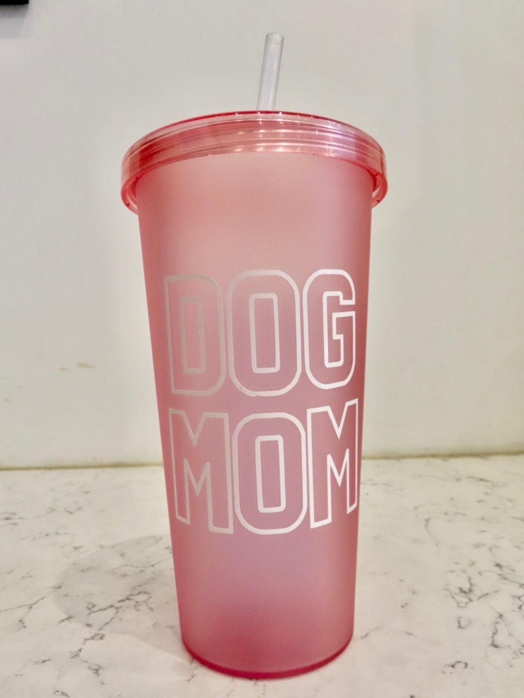 Dog Mom Pink Tumbler