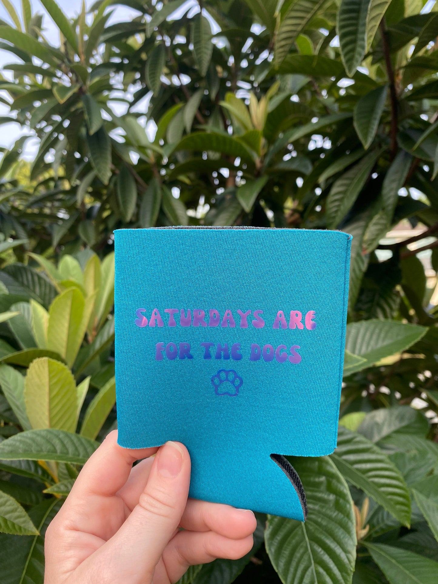 Dog Themed Can Koozie-Saturdays Are For the Dogs--Dog Koozie-Dog Can Cooler-Dog Cozie-Dog Mom Gift-Dog Gift- Unique Gift For Pet Lover