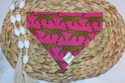 Over the Collar Dog Bandana-Pink Jaguars-Personalized Dog Bandana-Customized Dog Bandana-Dog Gift-Dog Mom Gift-Flower Bandana-Pink Bandana