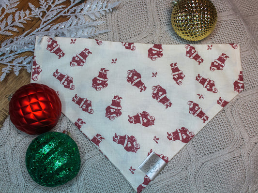 Over the Collar Dog Bandana -Santa's Coming to Town- Mom Gift-Personalized Dog Bandana-Customized Dog Bandana-Dog Gift-Christmas Dog Bandana