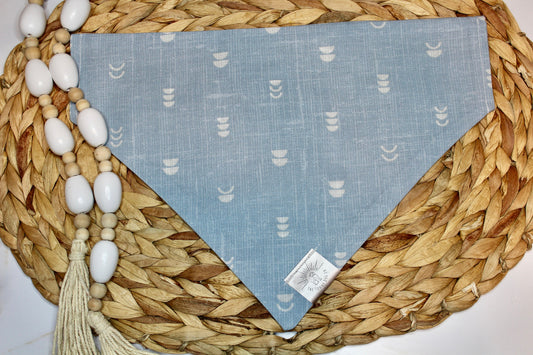 Over the Collar Dog Bandana -Light Blue Half Circle-Dog Mom Gift-Personalized Dog Bandana-Customized Dog Bandana-Dog Gift-Boho Bandana