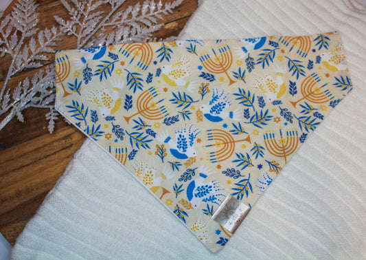 Over the Collar Dog Bandana-Hanukkah-Personalized Dog Bandana-Customized Dog Bandana-Hanukkah Dog Bandana