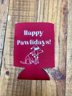 Christmas Dog Themed Can Koozie-Happy Pawlidays-Dog Koozie-Dog Can Cooler-Cozie-Dog Mom Gift-Dog Gift- Unique Gift For Pet Lover
