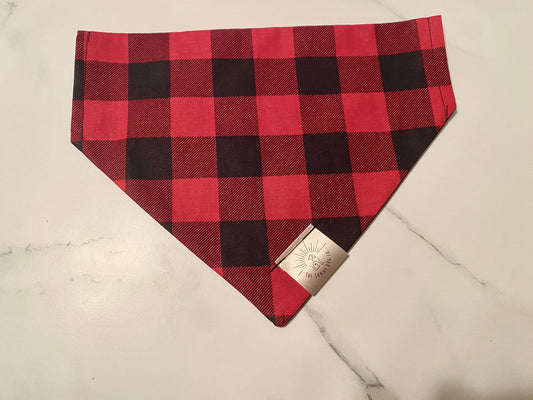 Over the Collar Dog Bandana -Buffalo Check- Mom Gift-Personalized Dog Bandana-Customized Dog Bandana-Dog Gift-Winter Dog Bandana