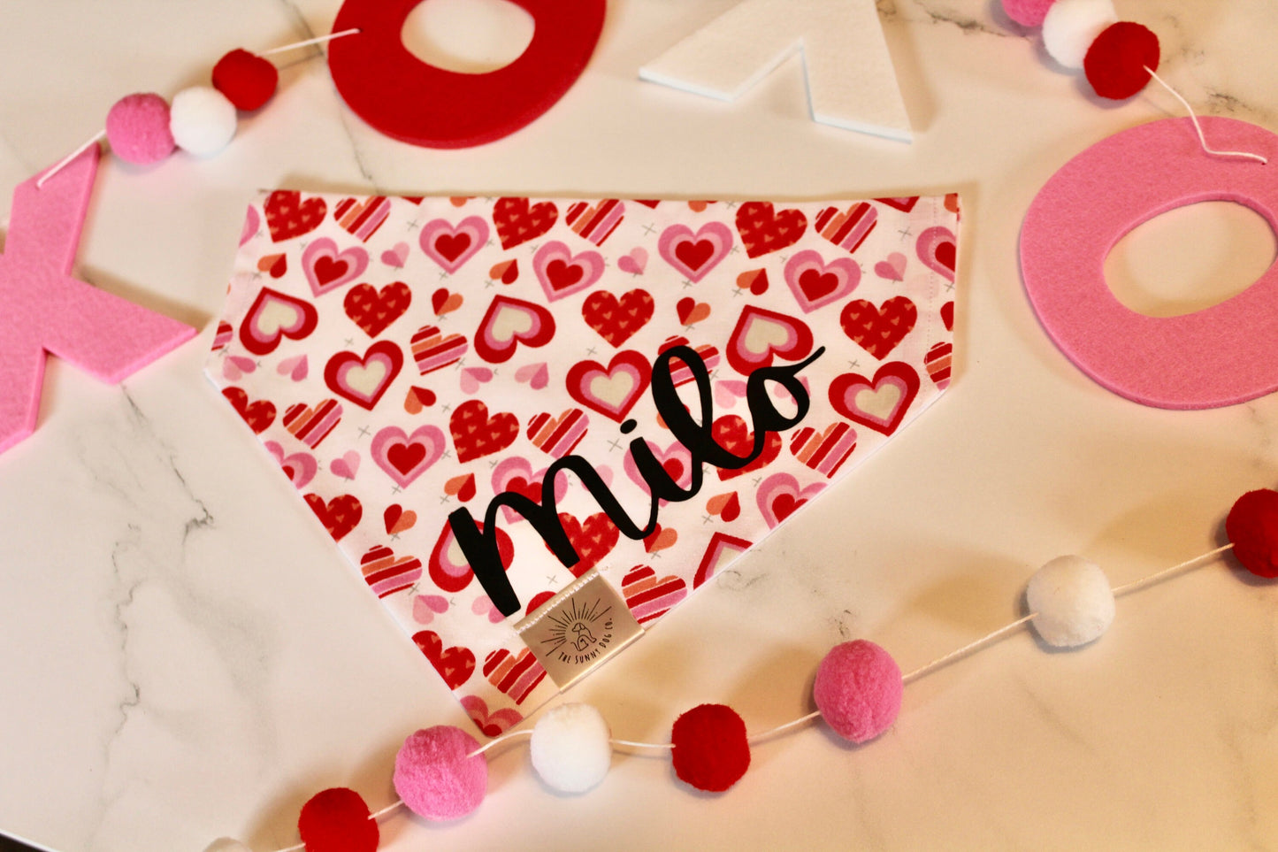 Over the Collar Dog Bandana -Queen of Hearts-Dog Mom Gift-Personalized Dog Bandana-Customized Dog Bandana-Dog Gift-Valentines Dog Bandana