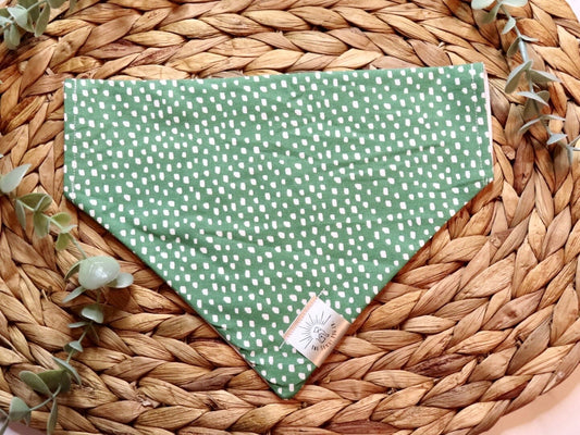 Over the Collar Dog Bandana-Green Speckled- Mom Gift-Personalized Dog Bandana-Customized Dog Bandana-Spring Bandana-Dog Scarf-Green Spring