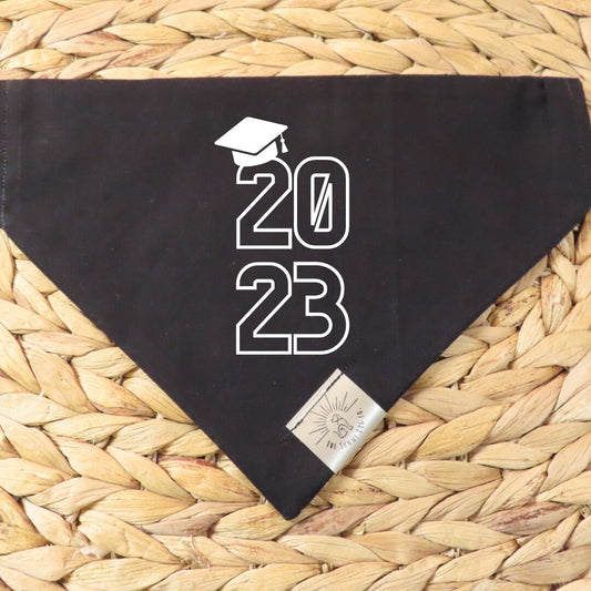 Over the Collar Dog Bandana-Graduation Bandana-Class of 2023-Graduation 2023-Grad Gift-Personalized Dog Bandana-Customized Dog Bandana