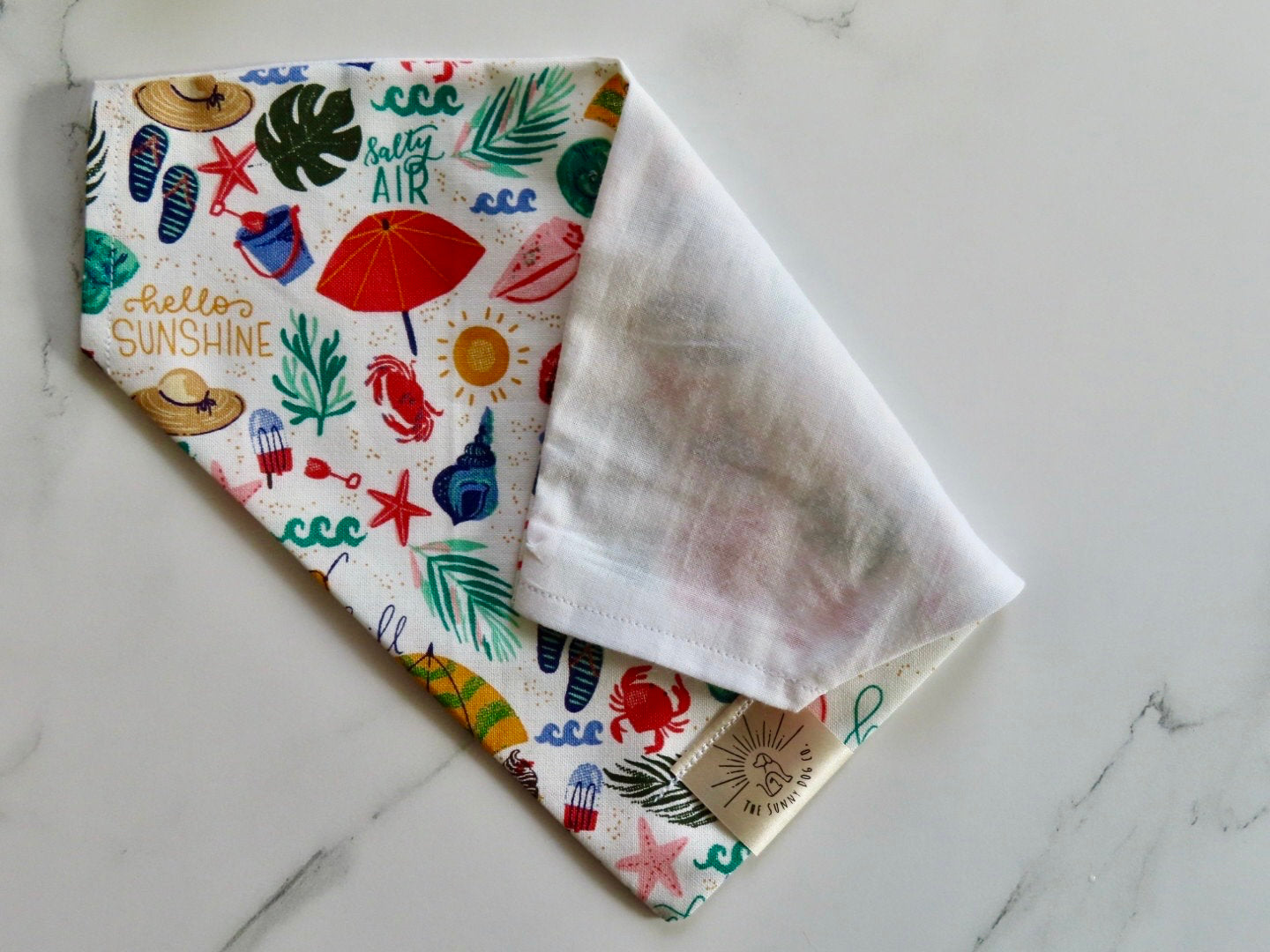 Over the Collar Dog Bandana-Beach Day-Dog Mom Gift-Personalized Dog Bandana-Customized Dog Bandana-Summer Bandana-Beach Bandana