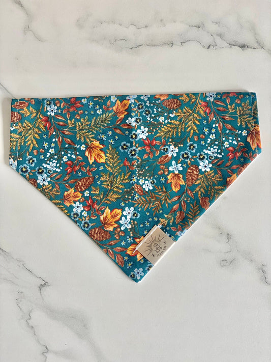 Over the Collar Dog Bandana-Fall Foilage-Personalized Dog Bandana-Customized Dog Bandana-Dog Gift-Halloween Bandana-Fall Bandana-Spook