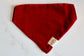 Over the Collar Dog Bandana-Tie on Bandana-Red Velvet-Personalized Dog Bandana-Customized Dog Bandana-Christmas Bandana-Holiday Bandana