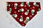 Over the Collar Dog Bandana-Tie on Bandana-Snowman-Personalized Dog Bandana-Customized Dog Bandana-Christmas Bandana-Holiday Bandana