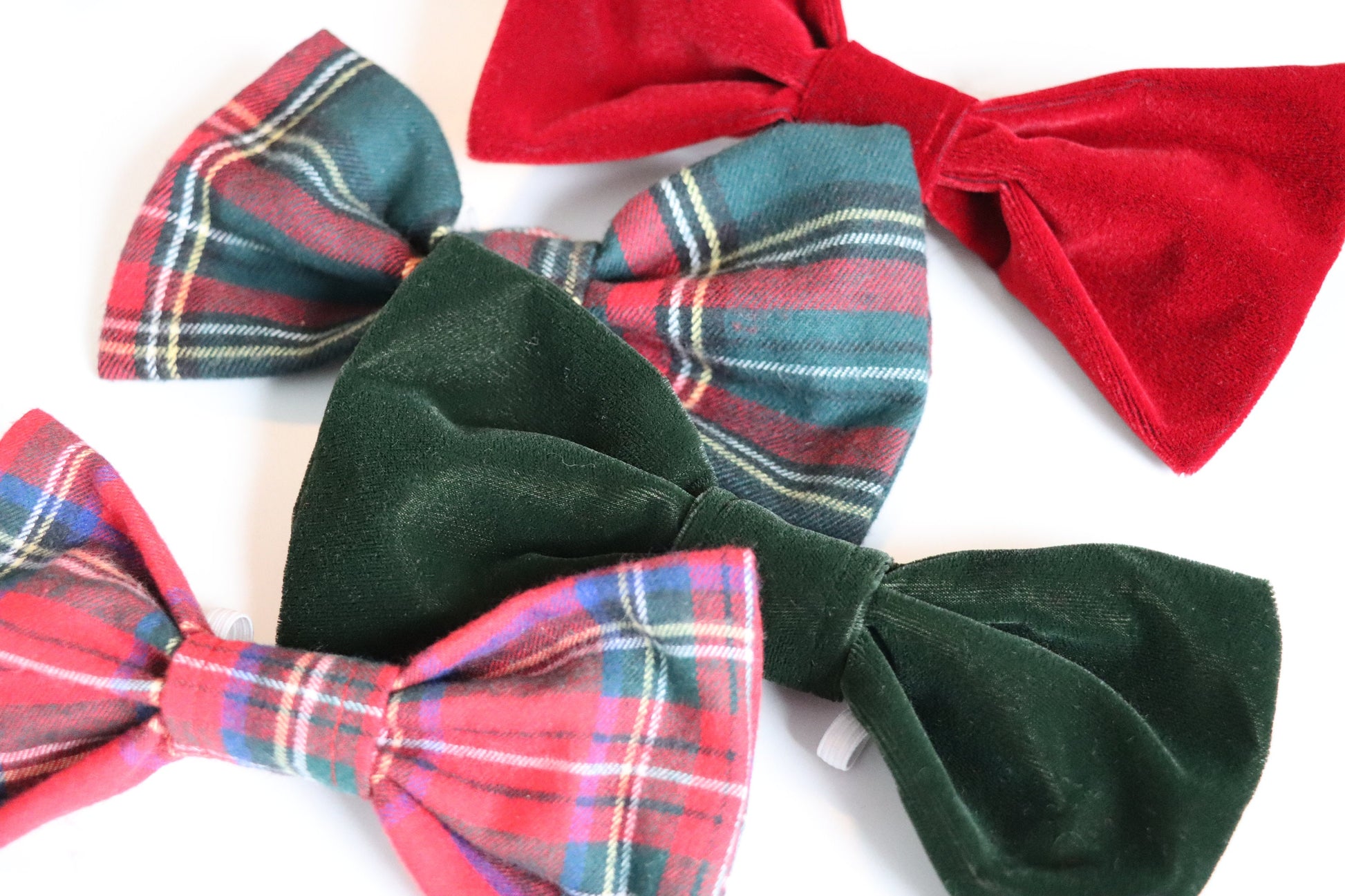 Over the Collar Dog Bow Tie-Green Flannel Bow-Standard Bow-Sailor Bow-Christmas Dog Bow Tie-Christmas Day Dog Style-Holiday Dog Gift