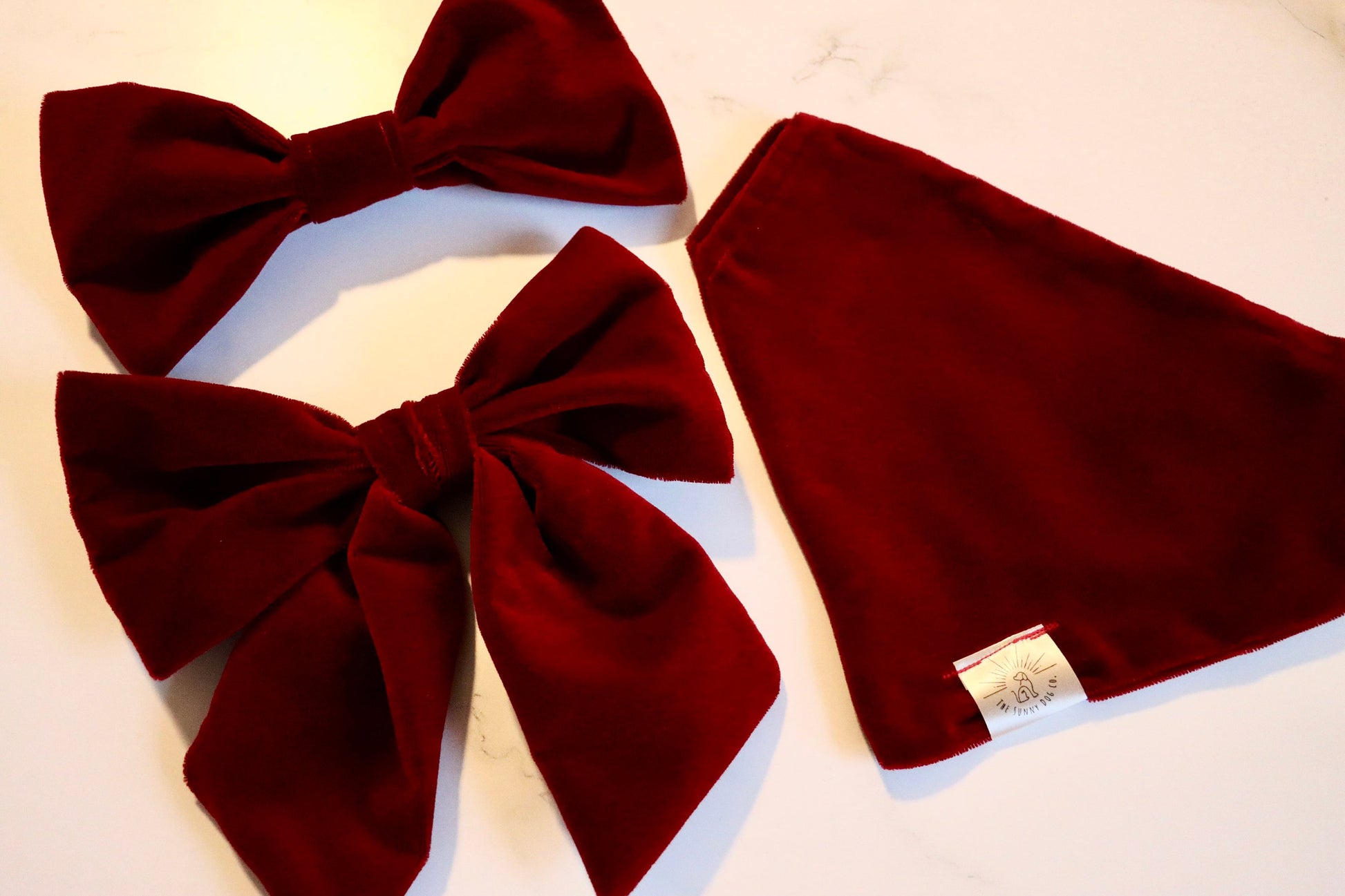 Over the Collar Dog Bow Tie-Red Velvet Bow-Standard Bow-Sailor Bow-Christmas Dog Bow Tie-Christmas Day Dog Style-Holiday Dog Gift