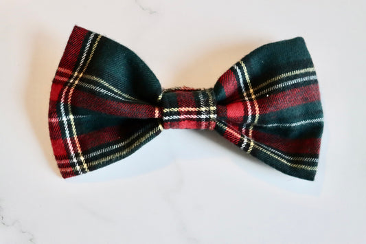 Over the Collar Dog Bow Tie-Green Flannel Bow-Standard Bow-Sailor Bow-Christmas Dog Bow Tie-Christmas Day Dog Style-Holiday Dog Gift