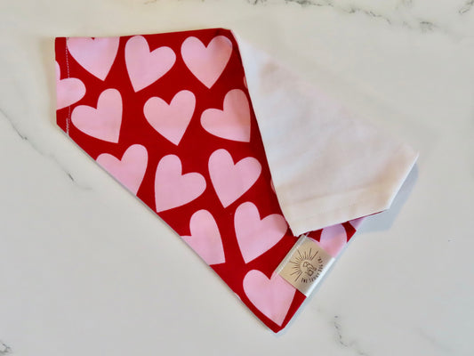 Over the Collar Dog Bandana-Lovey Dovey-Valentine’s Day-Heart Bandana-Personalized Dog Bandana-Customized Dog Bandana-Christmas Bandana