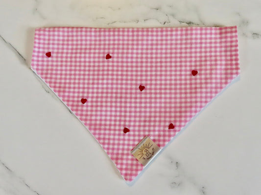 Over the Collar Dog Bandana-Heart Patch-Valentine’s Day-Heart Bandana-Personalized Dog Bandana-Customized Dog Bandana-Christmas Bandana