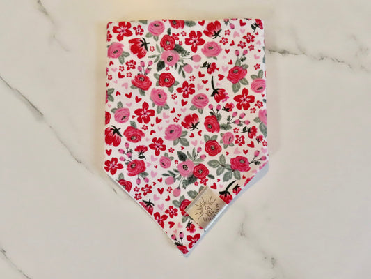 Over the Collar Dog Bandana-Valentine’s Bouquet-Valentine’s Day-Heart Bandana-Personalized Dog Bandana-Customized Dog Bandana-Christmas Band