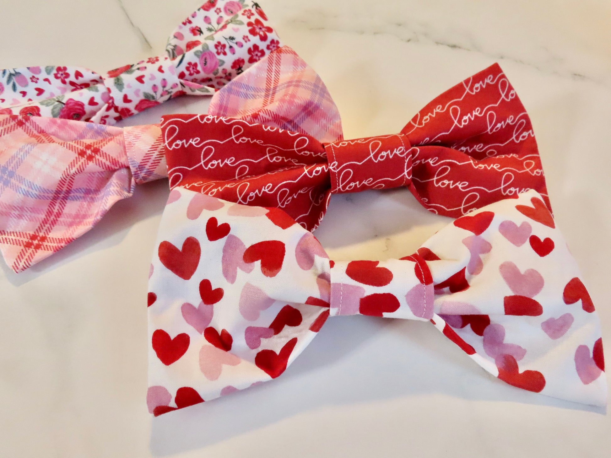 Over the Collar Dog Bow Tie-Valentines Plaid-Standard Bow-Sailor Bow-Valentine’s Day Dog Bow Tie-Valentines Dog Style-Valentine’s Dog Gift