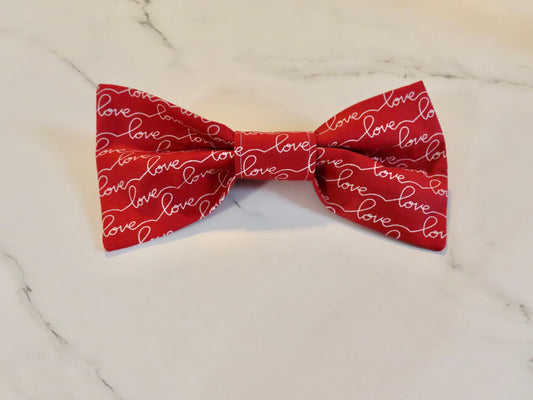 Over the Collar Dog Bow Tie-Love Love Love Bow-Standard Bow-Sailor Bow-Valentine’s Day Dog Bow Tie-Valentines Dog Style-Valentine’s Dog Gift