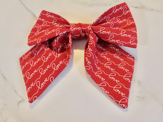 Over the Collar Dog Bow Tie-Love Love Love Bow-Standard Bow-Sailor Bow-Valentine’s Day Dog Bow Tie-Valentines Dog Style-Valentine’s Dog Gift