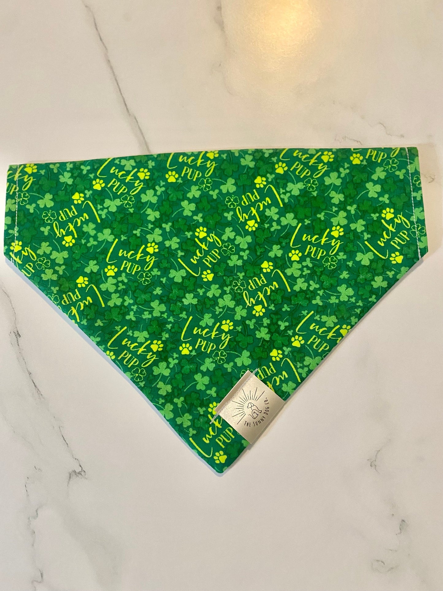 Over the Collar Dog Bandana-Tie on Bandana-Lucky Pup-St Patrick’s Day Bandana-Personalized Dog Bandana-Customized Dog Bandana-Paddy’s Day