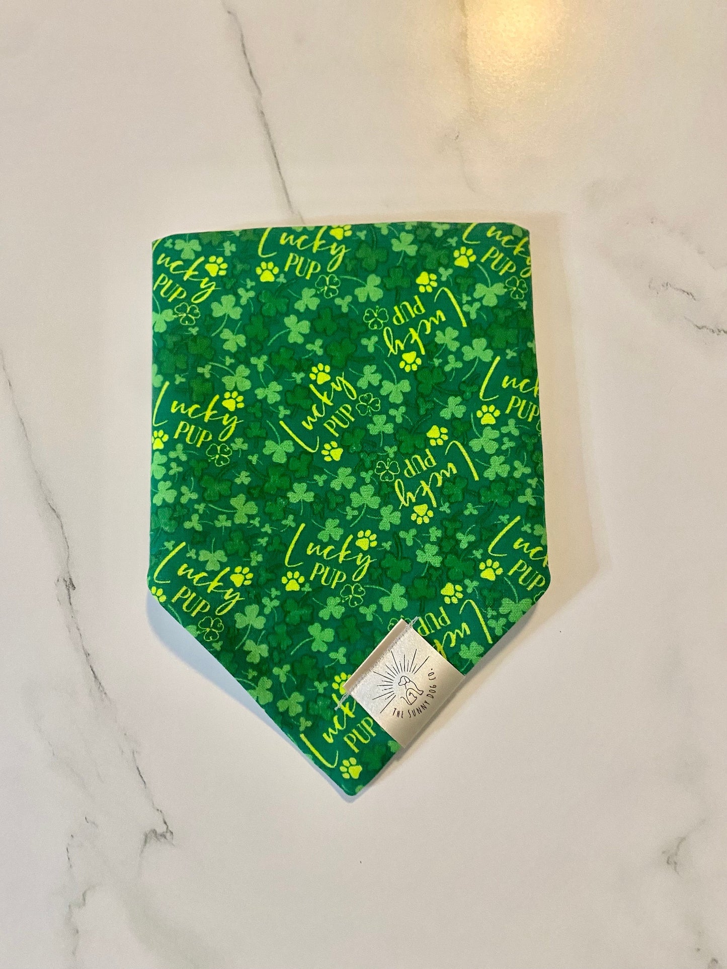 Over the Collar Dog Bandana-Tie on Bandana-Lucky Pup-St Patrick’s Day Bandana-Personalized Dog Bandana-Customized Dog Bandana-Paddy’s Day