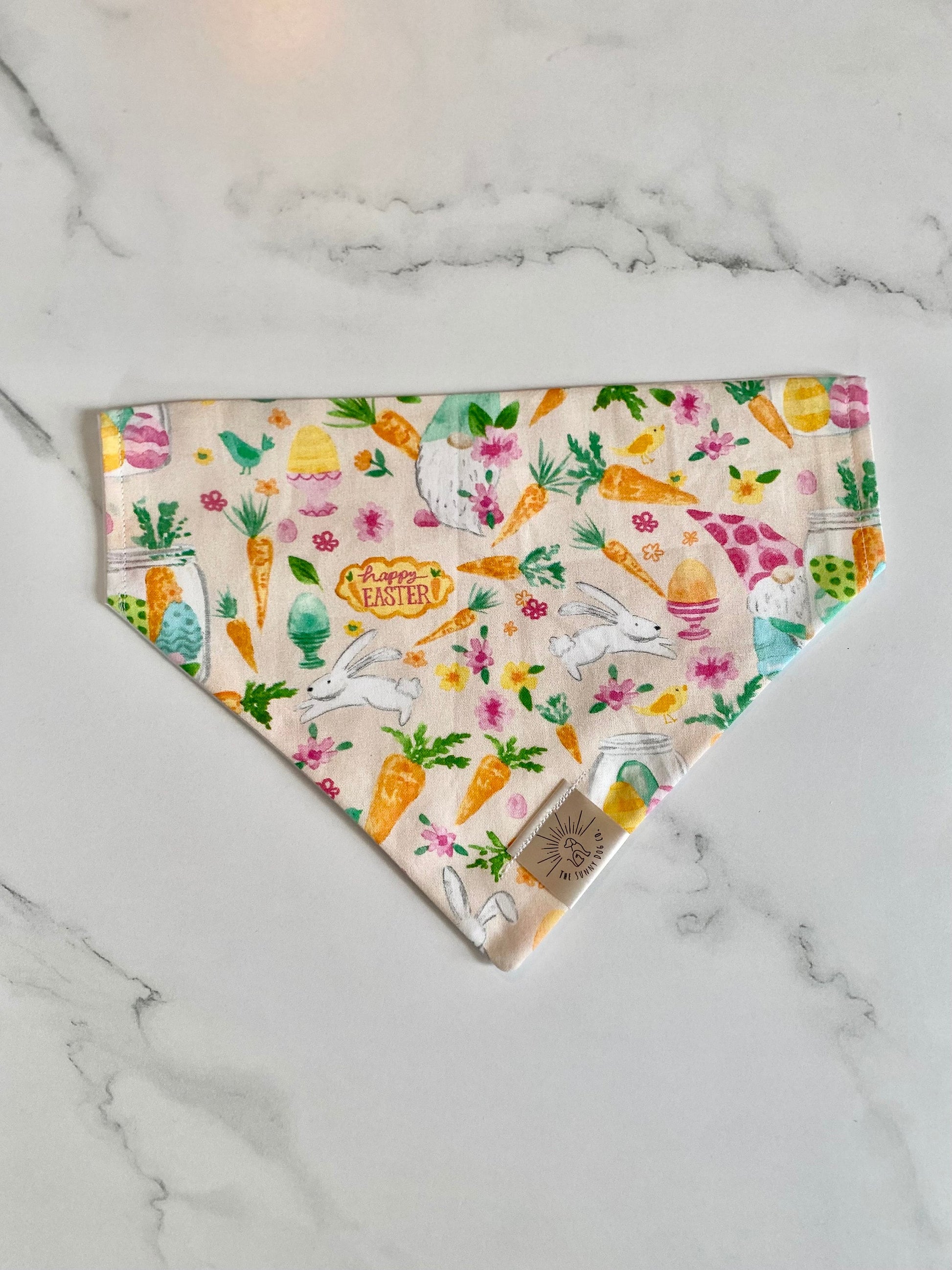 Over the Collar Dog Bandana-Hoppy Easter-Easter-Easter Bunny Bandana-Personalized Dog Bandana-Customized Dog Bandana-Happy Easter Bandana